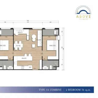 Above Element Condominium — A217 + A218, 2 bedrooms, 76 m²